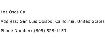 Los Osos Ca Address Contact Number