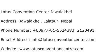 Lotus Convention Center Jawalakhel Address Contact Number
