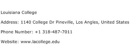 Louisiana College Address Contact Number