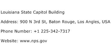 Louisiana State Capitol Building Address Contact Number