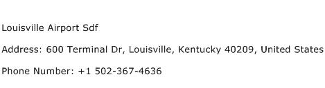 Louisville Airport Sdf Address Contact Number