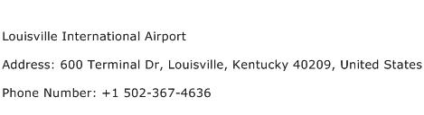 Louisville International Airport Address Contact Number