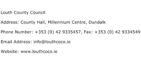 Louth County Council Address Contact Number