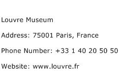 Louvre Museum Address Contact Number