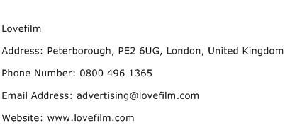 Lovefilm Address Contact Number