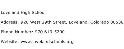 Loveland High School Address Contact Number