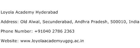Loyola Academy Hyderabad Address Contact Number