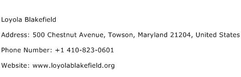 Loyola Blakefield Address Contact Number