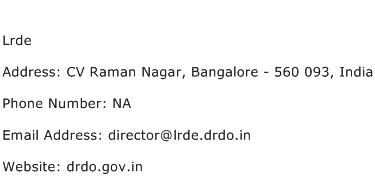 Lrde Address Contact Number