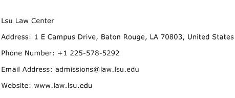 Lsu Law Center Address Contact Number