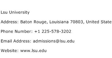 Lsu University Address Contact Number