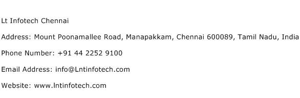 Lt Infotech Chennai Address Contact Number