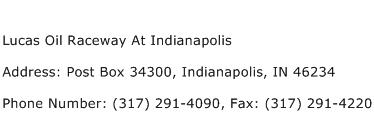 Lucas Oil Raceway At Indianapolis Address Contact Number