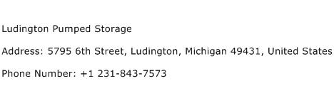 Ludington Pumped Storage Address Contact Number