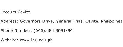 Lyceum Cavite Address Contact Number