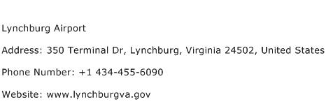 Lynchburg Airport Address Contact Number