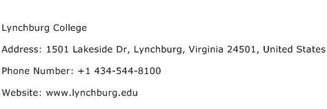 Lynchburg College Address Contact Number