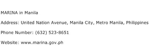 MARINA in Manila Address Contact Number
