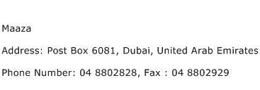Maaza Address Contact Number