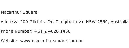 Macarthur Square Address Contact Number
