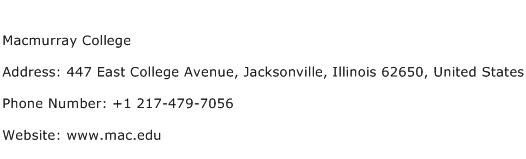 Macmurray College Address Contact Number