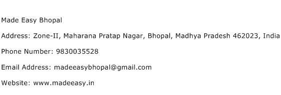 Made Easy Bhopal Address Contact Number