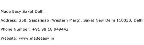 Made Easy Saket Delhi Address Contact Number