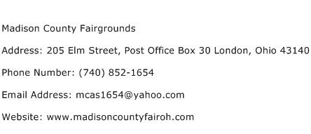 Madison County Fairgrounds Address Contact Number
