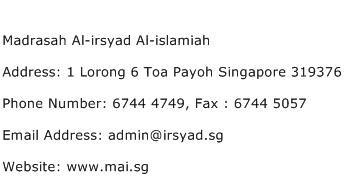 Madrasah Al irsyad Al islamiah Address Contact Number