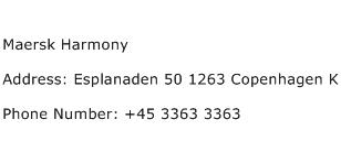 Maersk Harmony Address Contact Number