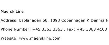 Maersk Line Address Contact Number