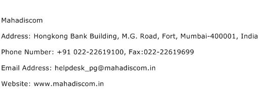 Mahadiscom Address Contact Number