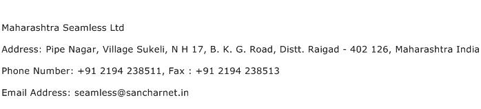 Maharashtra Seamless Ltd Address Contact Number