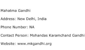 Mahatma Gandhi Address Contact Number