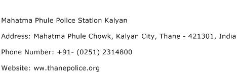 Mahatma Phule Police Station Kalyan Address Contact Number