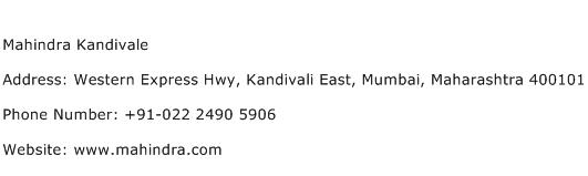 Mahindra Kandivale Address Contact Number