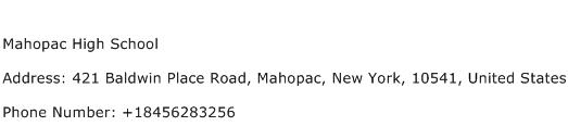 Mahopac High School Address Contact Number