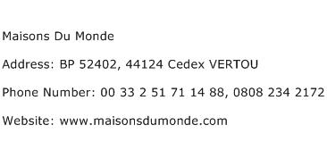 Maisons Du Monde Address Contact Number