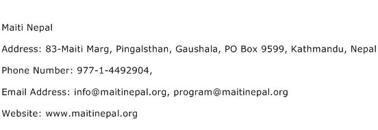 Maiti Nepal Address Contact Number