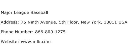 Major League Baseball Address Contact Number