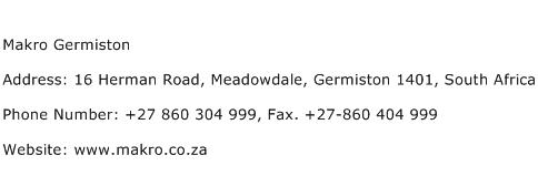 Makro Germiston Address Contact Number