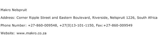 Makro Nelspruit Address Contact Number