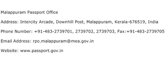 Malappuram Passport Office Address Contact Number