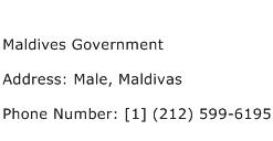 Maldives Government Address Contact Number