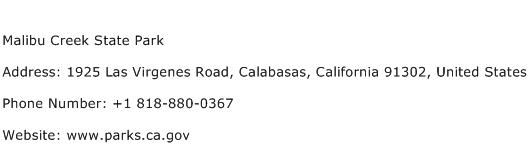 Malibu Creek State Park Address Contact Number