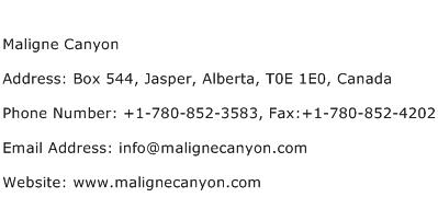 Maligne Canyon Address Contact Number