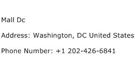 Mall Dc Address Contact Number