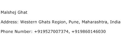 Malshej Ghat Address Contact Number