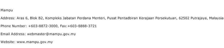 Mampu Address Contact Number