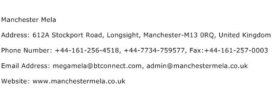 Manchester Mela Address Contact Number